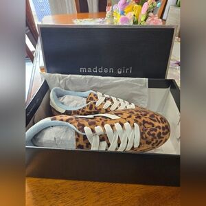 Madden Girl Leopard Print Low-Top Sneakers - Brown